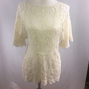 Ivory crochet spring/summer top